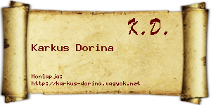 Karkus Dorina névjegykártya